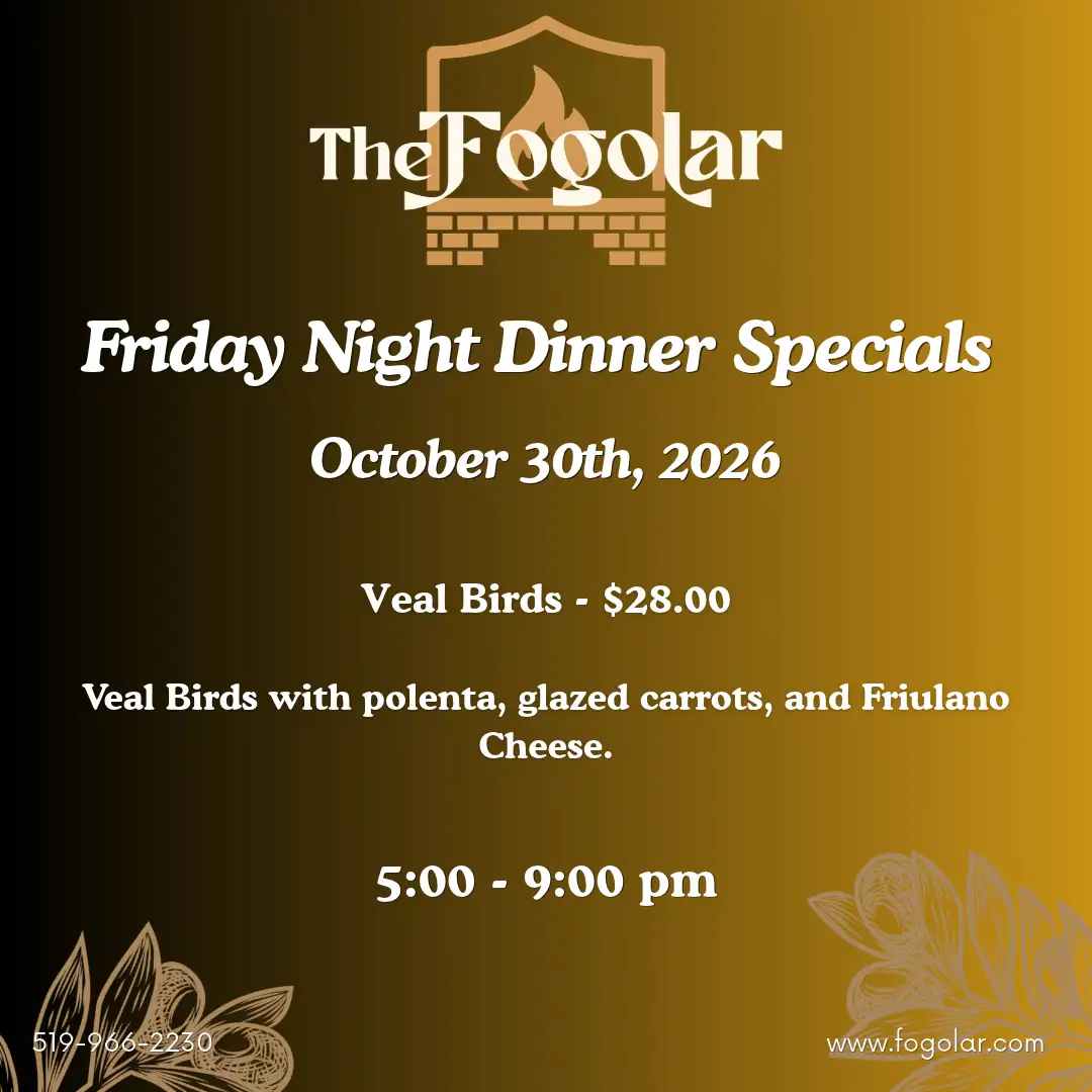 Friday Night Dinner Special, October 30th.